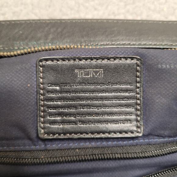 TUMI Harrison Horton Double Zip Black Leather Briefcase Laptop Bag 63002D - Picture 12 of 16